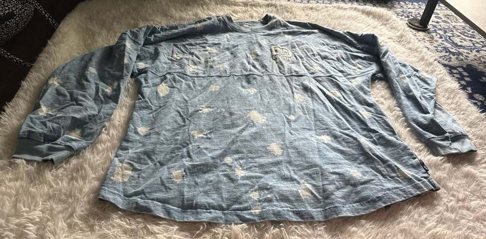 Walt Disney World Blue Bleach Splatter Spirit Jersey Size XL